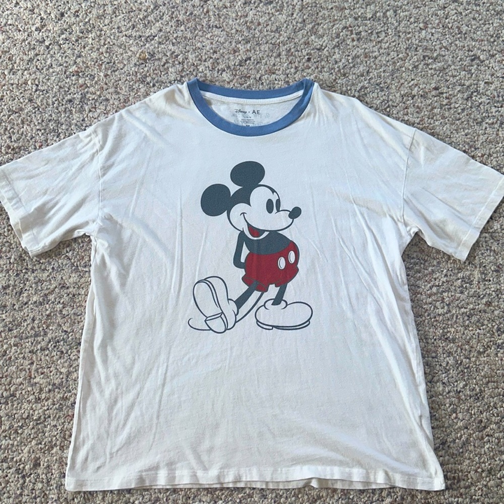 American Eagle, oversized Mickey Mouse Tee, size L, white